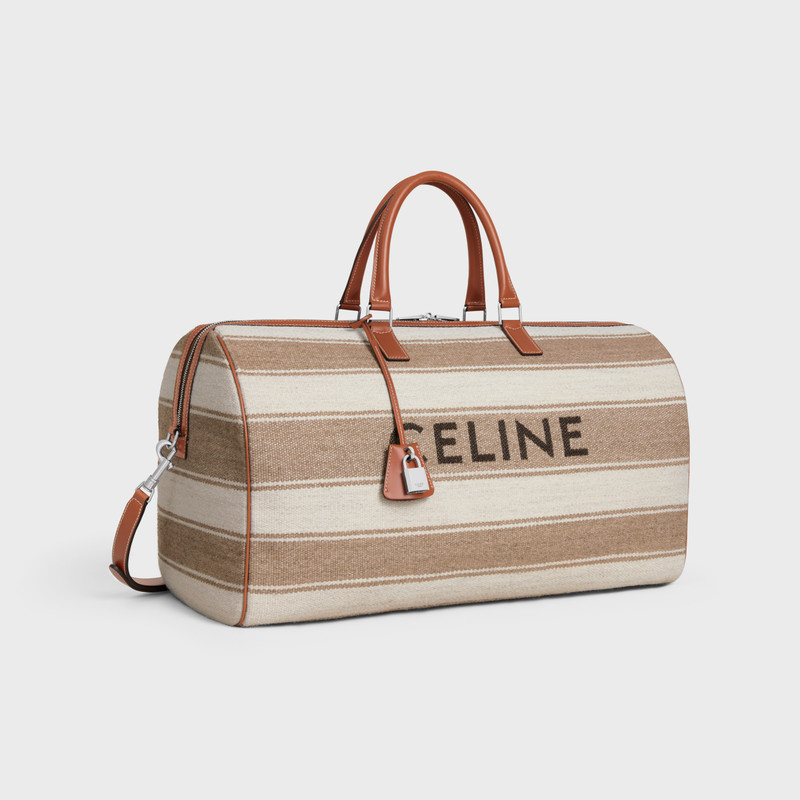 CELINE Large Travel Bag in Textile with celine jacquard and calfskin outlook