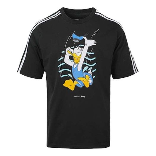 Men's adidas neo Donald Duck Sports Short Sleeve Black T-Shirt GJ5647 - 1