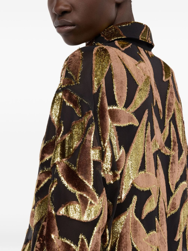 sheer foliage motif shirt 6