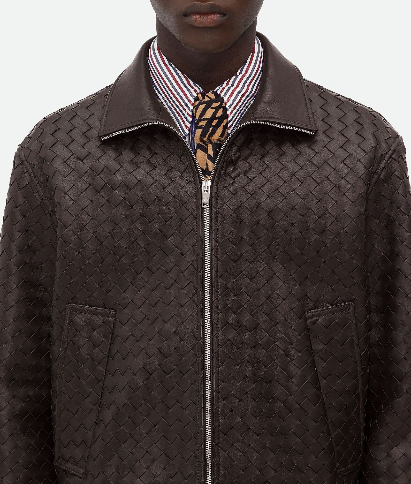 Intrecciato Leather Blouson - 6
