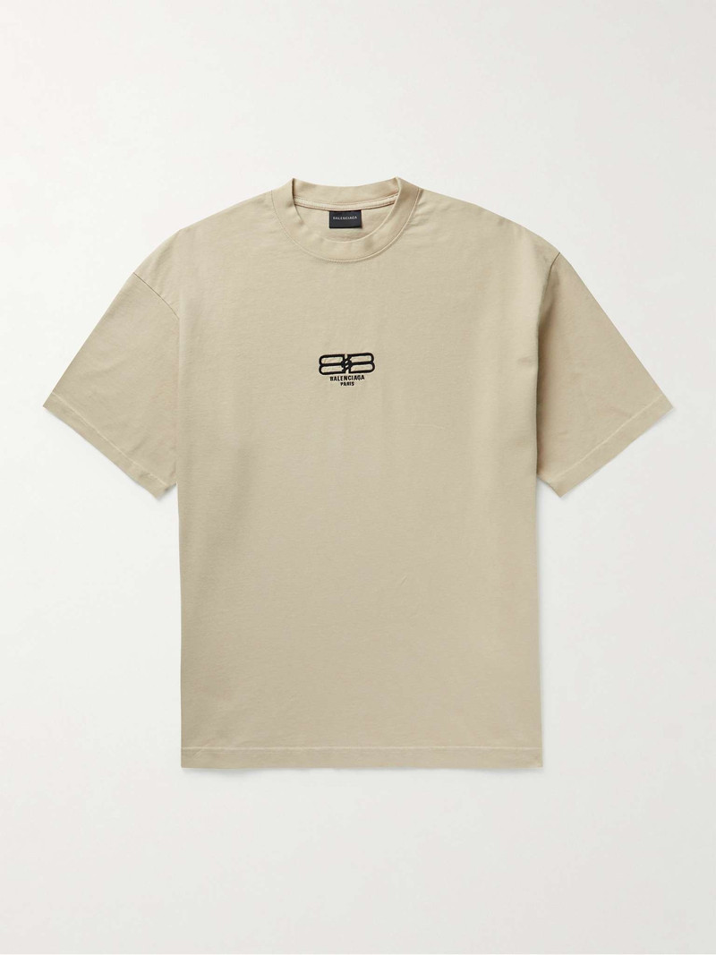 BB Paris Logo-Embroidered Cotton-Jersey T-Shirt - 1