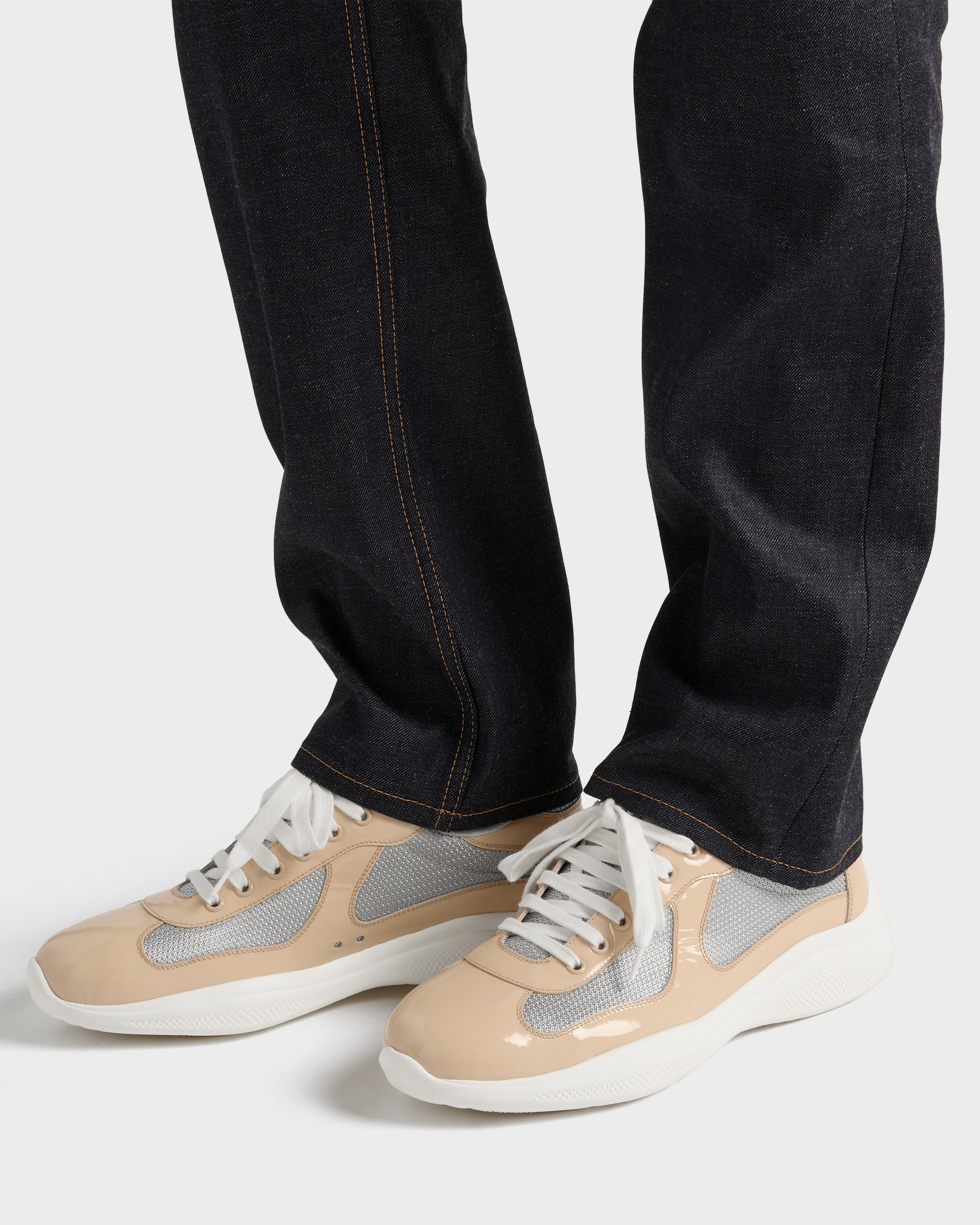 Patent leather and technical fabric Prada America's Cup sneakers - 3