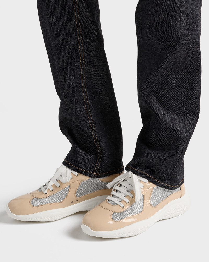Prada Patent leather and technical fabric Prada America's Cup sneakers outlook