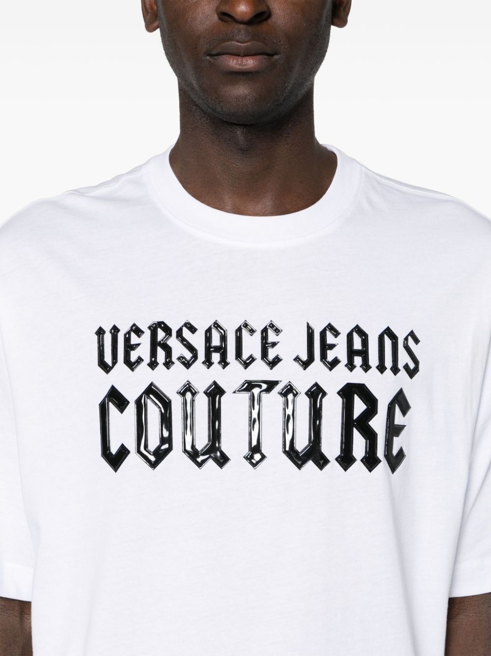 logo-embossed cotton T-shirt - 5