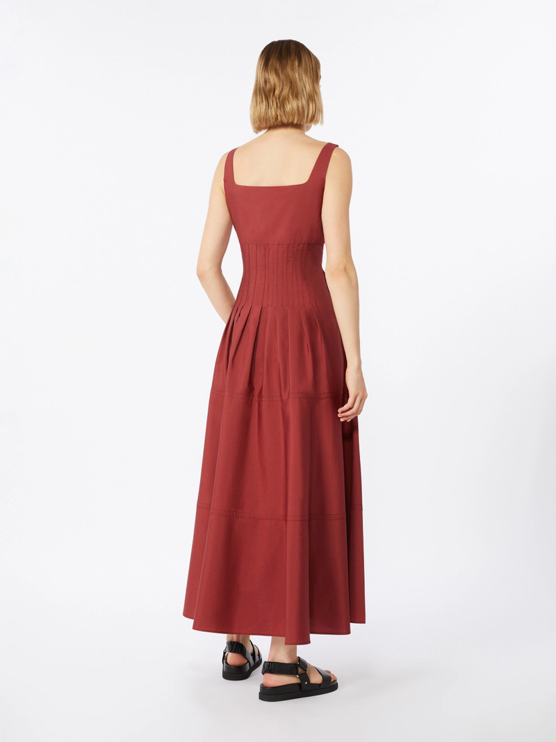 FELTRE Poplin full-skirt dress - BRICK RED 4