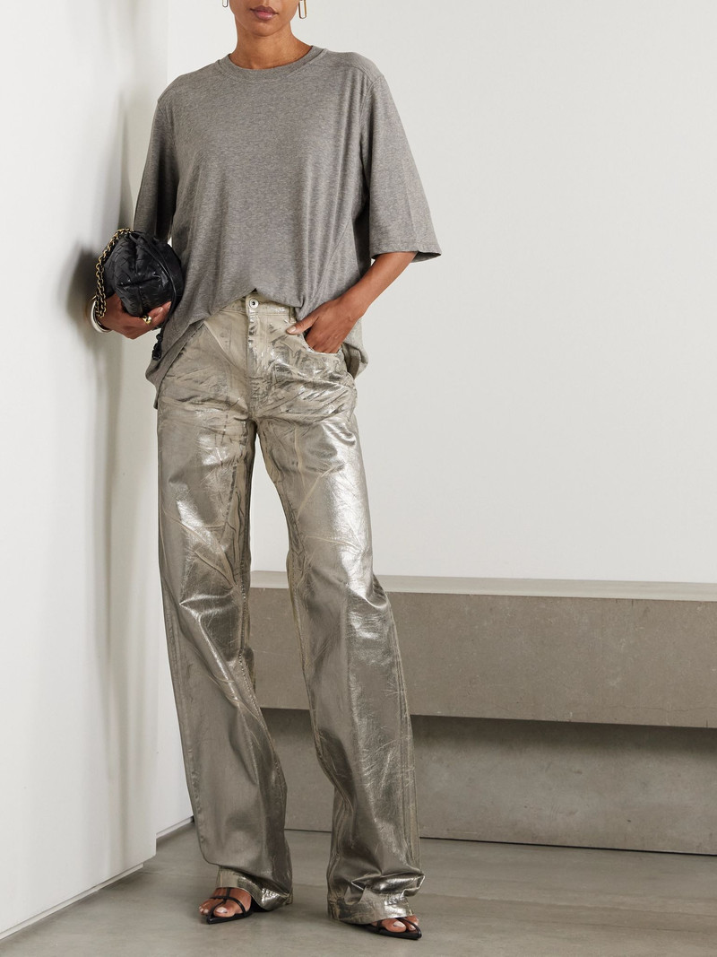 Rick Owens DRKSHDW Geth metallic wide-leg jeans Metallic outlook