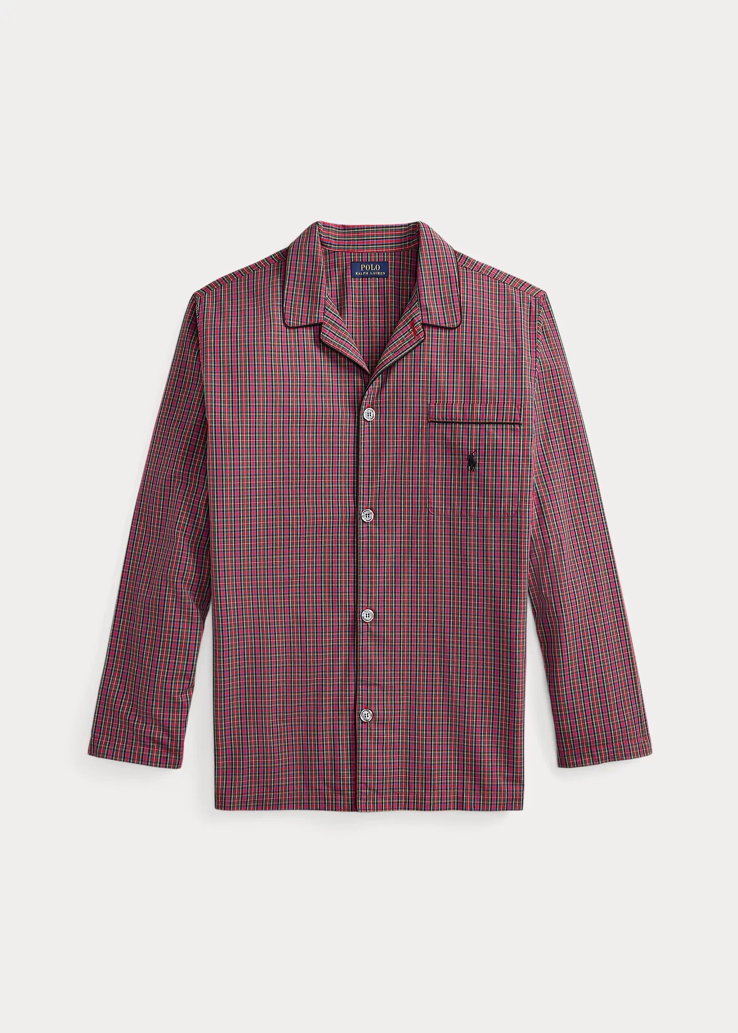 Plaid Cotton Pajama Shirt - 1