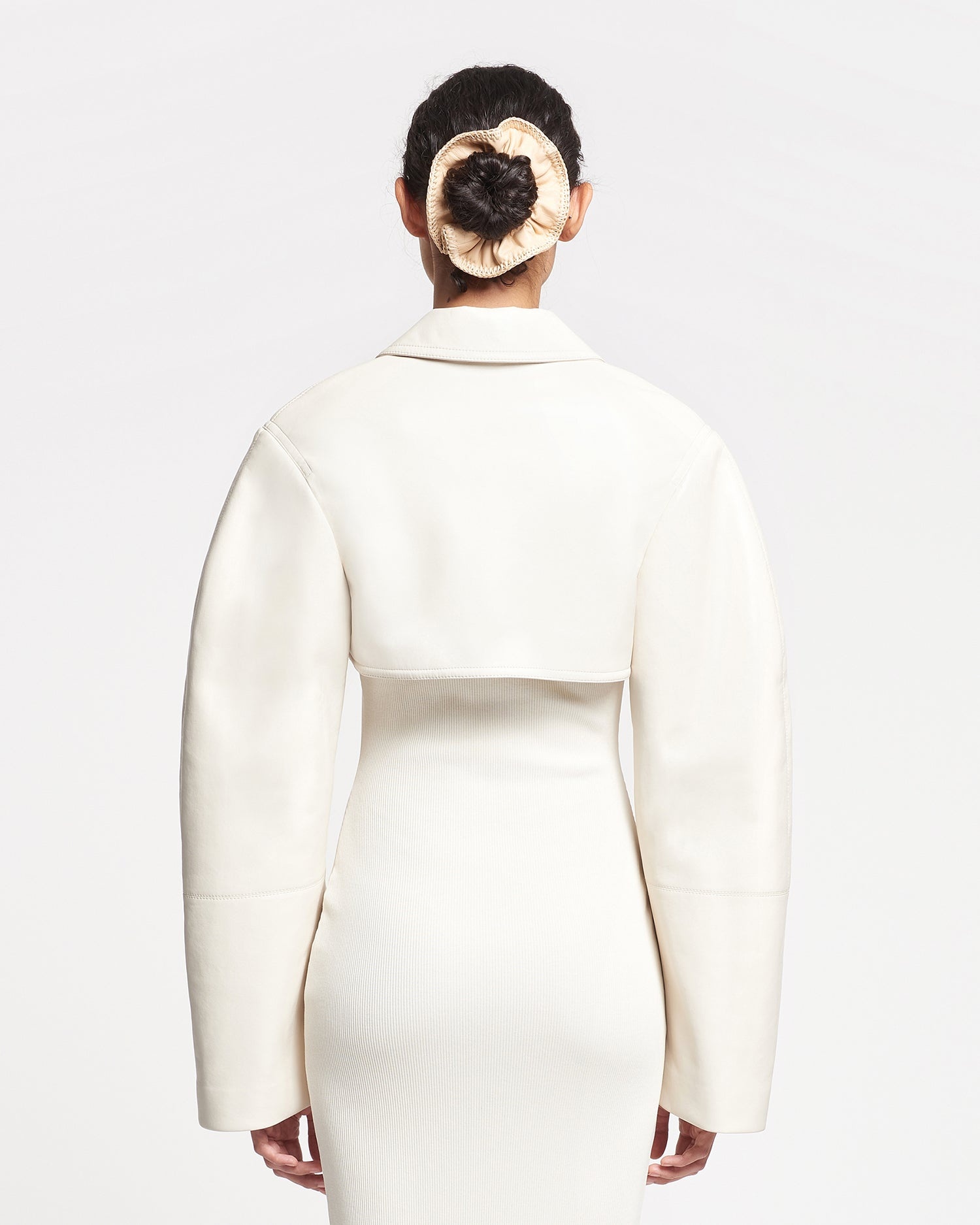 Cropped Regenerated Leather Bolero - 5