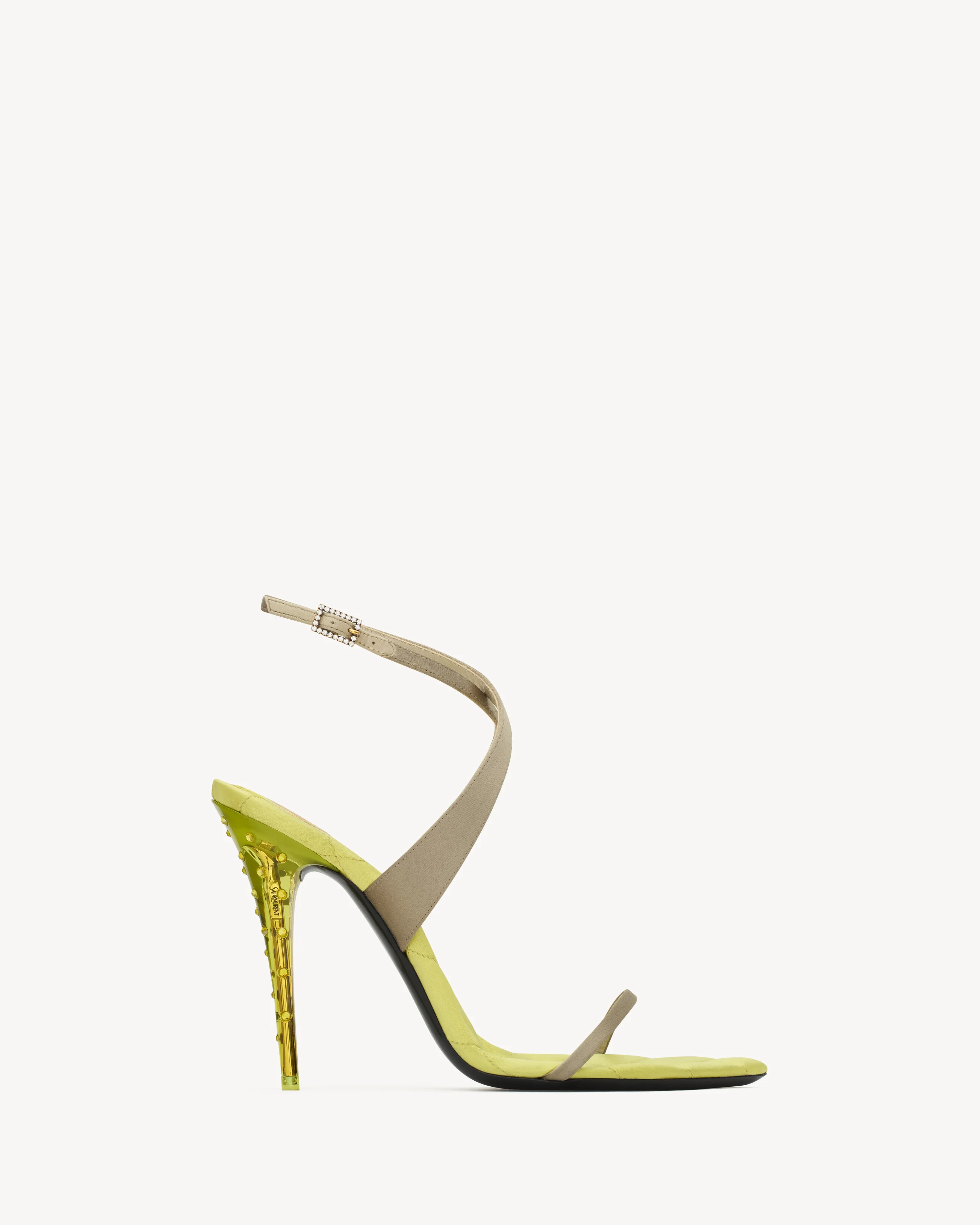 IVRESSE SANDALS IN SATIN CREPE AND CRYSTALS - 1