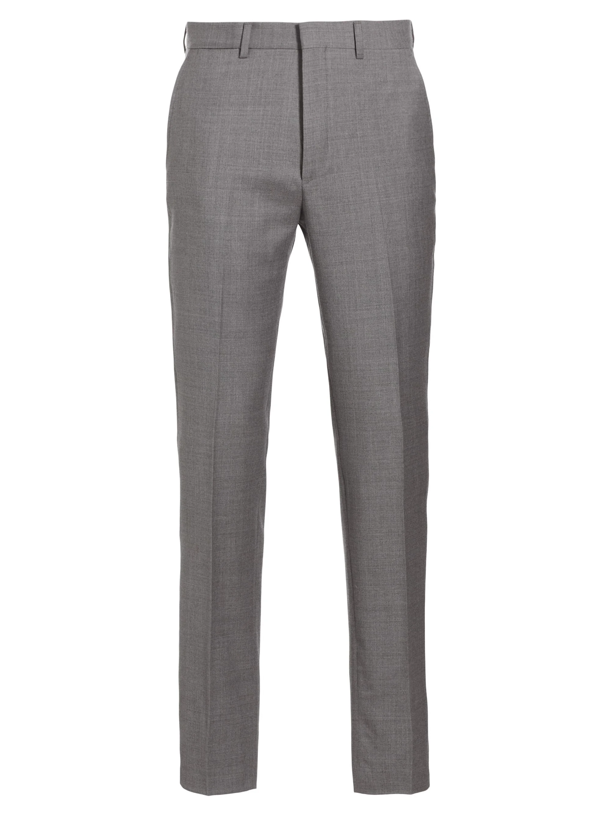 Men's Wool Twill Slim-Fit Trousers - Heather Grey - 1