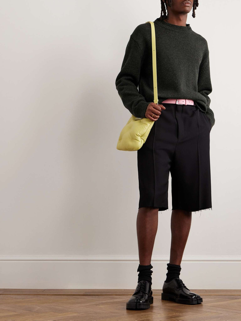 Maison Margiela Suede-Trimmed Wool, Linen and Cotton-Blend Sweater outlook