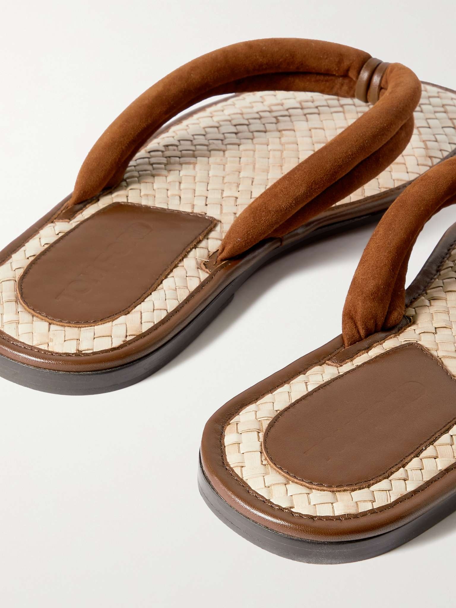 Brighton Suede and Raffia Sandals - 4