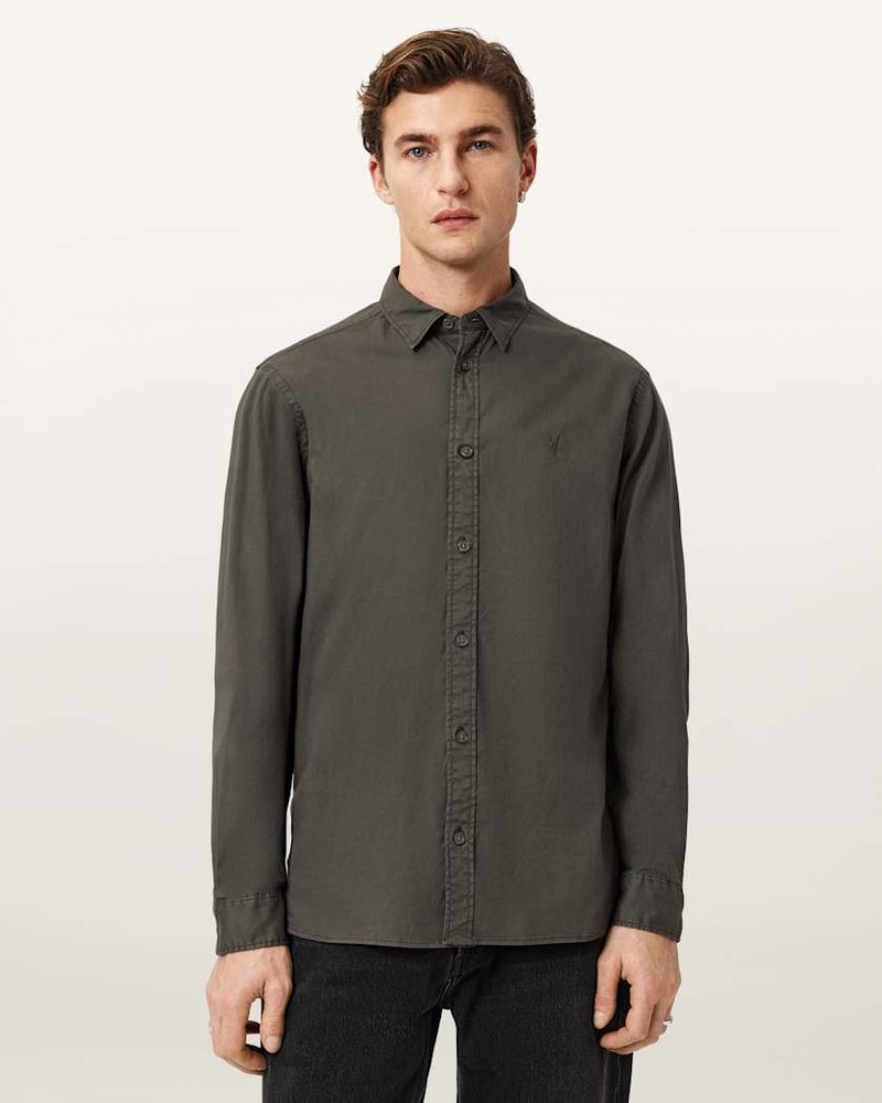 ALLSAINTS HAWTHORNE RAMSKULL STRETCH FIT SHIRT outlook