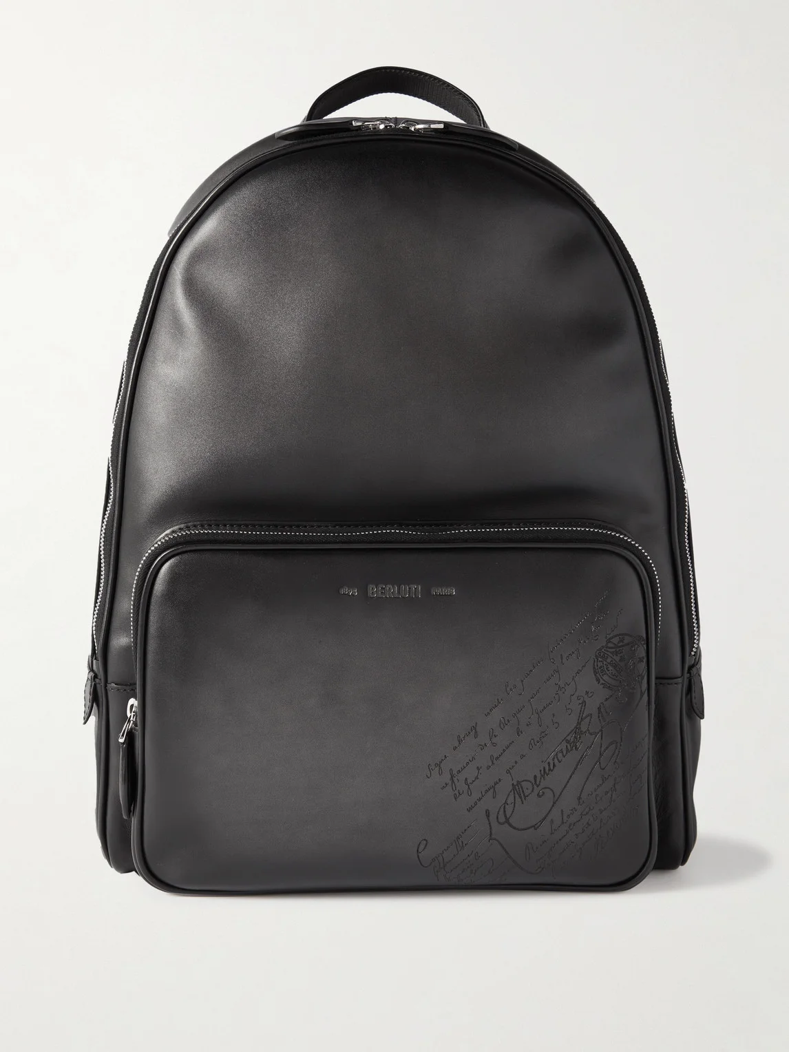 Time Off Scritto Logo-Debossed Venezia Leather Backpack - 1