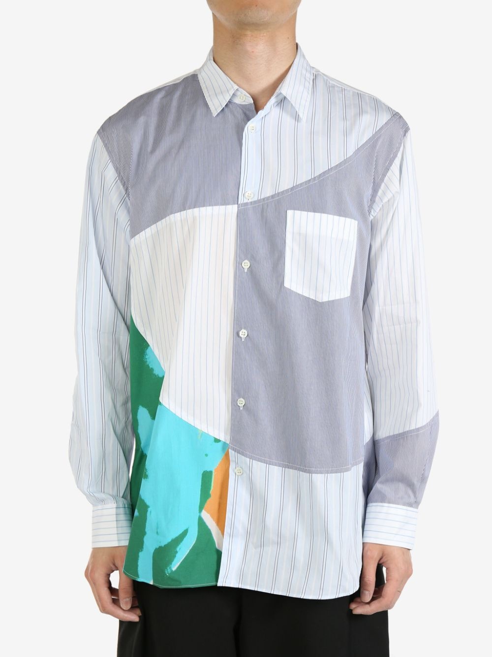 patchwork cotton shirt - 2