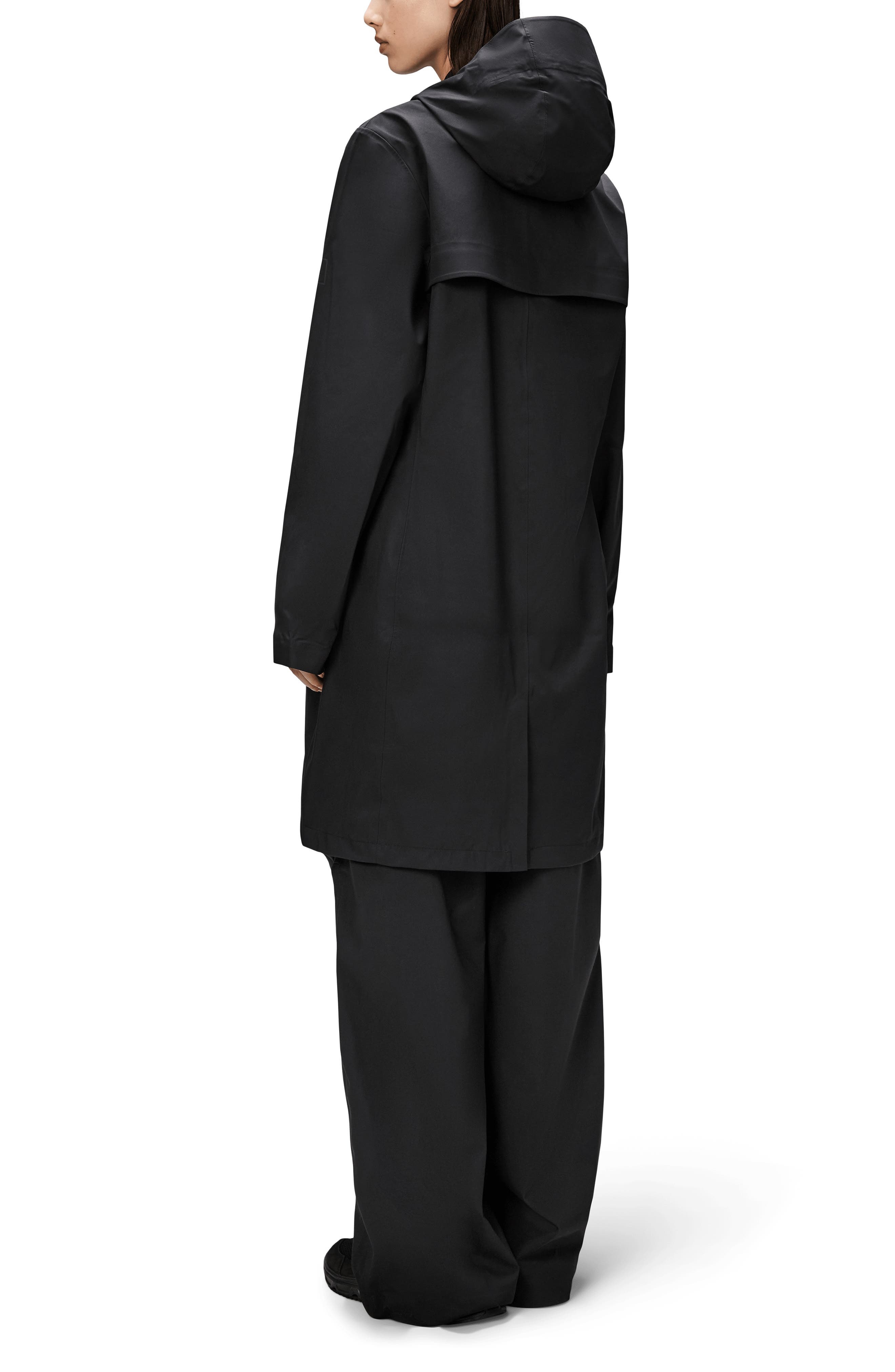Rains Suva Waterproof Hard Shell Raincoat in Black at Nordstrom - 2