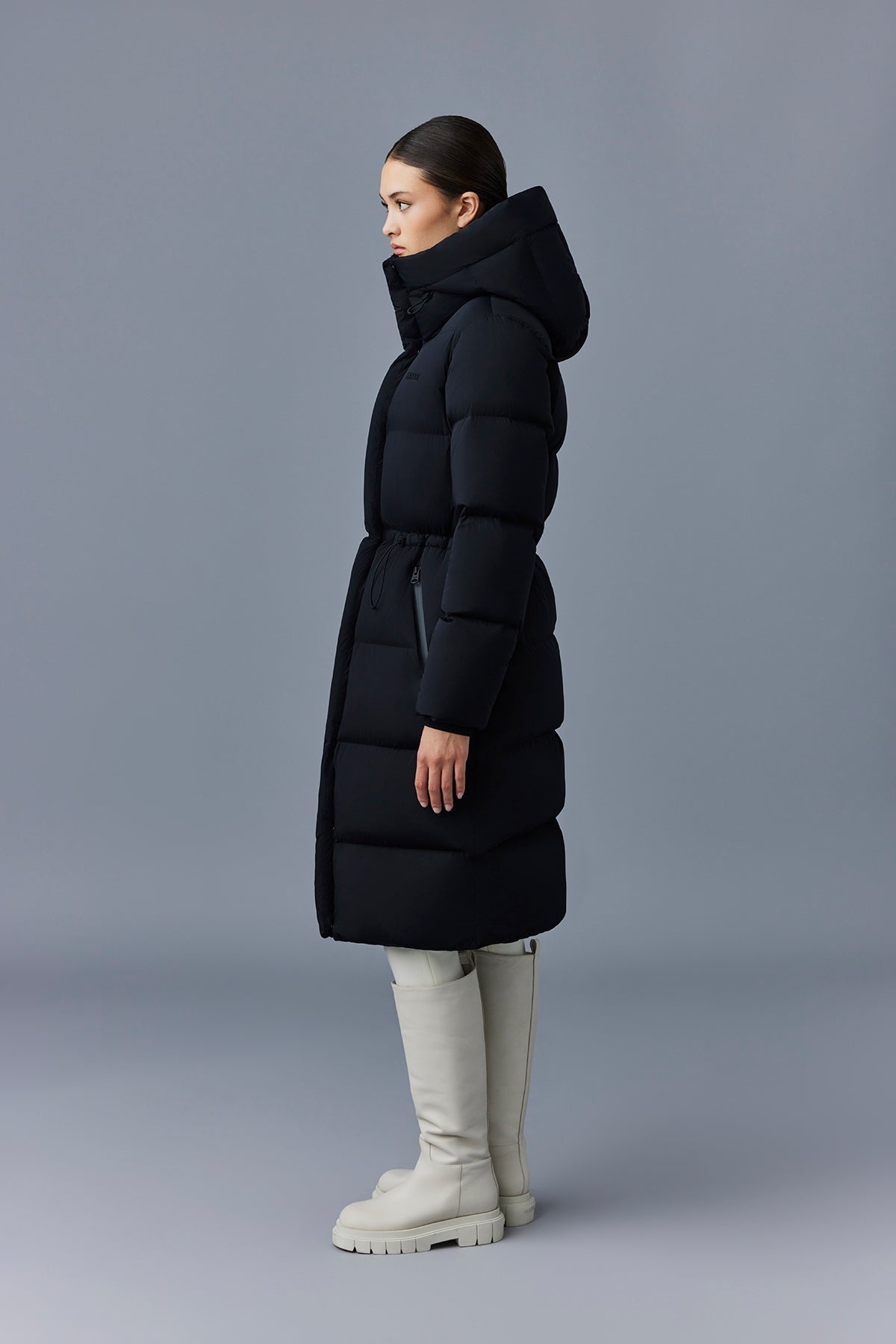 ISHANI-CITY Long down quilted coat with hood - 3