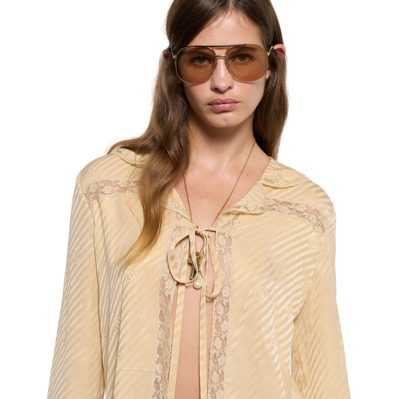 Diagonal GG silk jacquard shirt 4