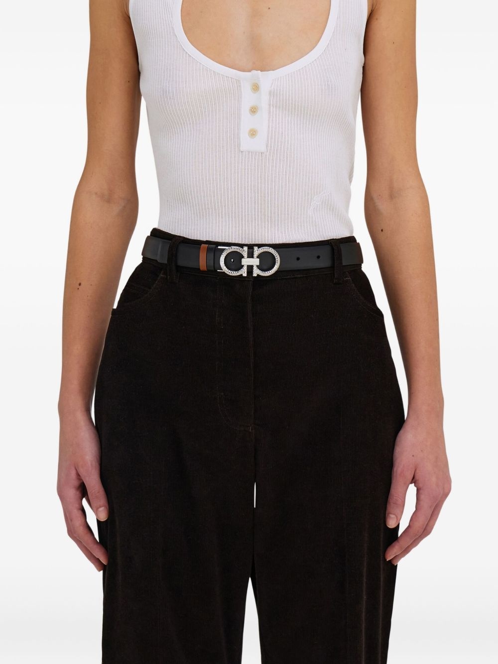 reversible adjustable Gancini belt - 4