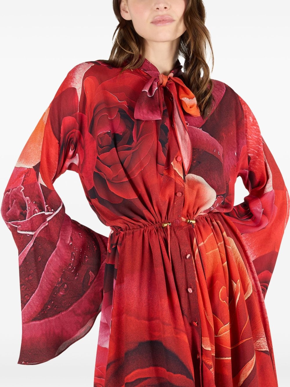 rose-print mini dress - 5