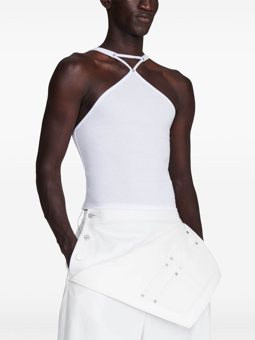 panelled cotton tank top - 6