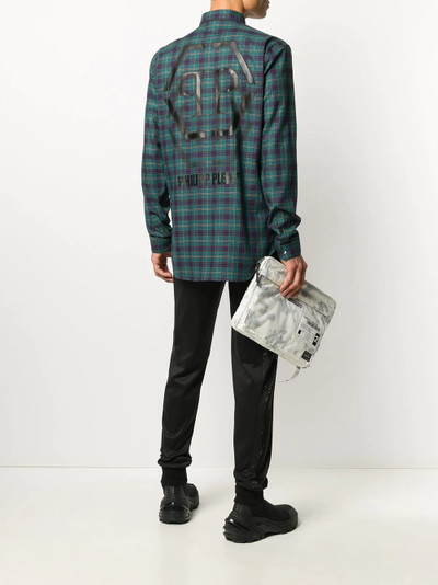 PHILIPP PLEIN plaid logo print shirt outlook