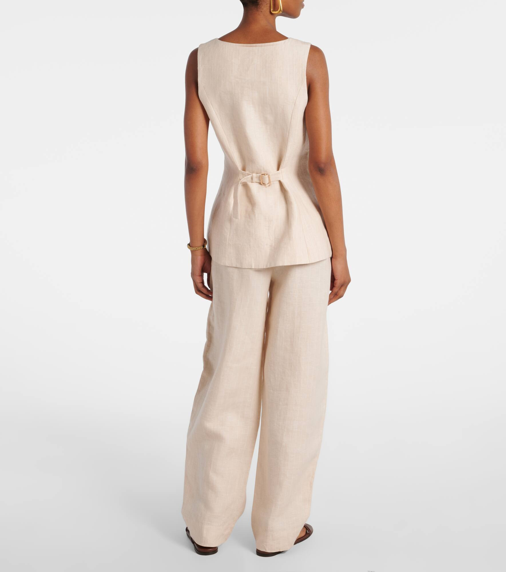 Lucille pinstripe linen vest - 3
