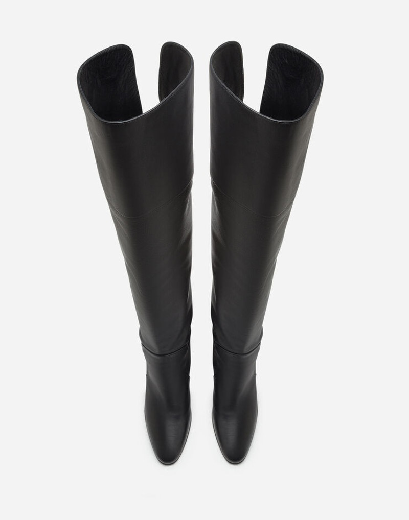 Calfskin boots with crossover DG logo 4