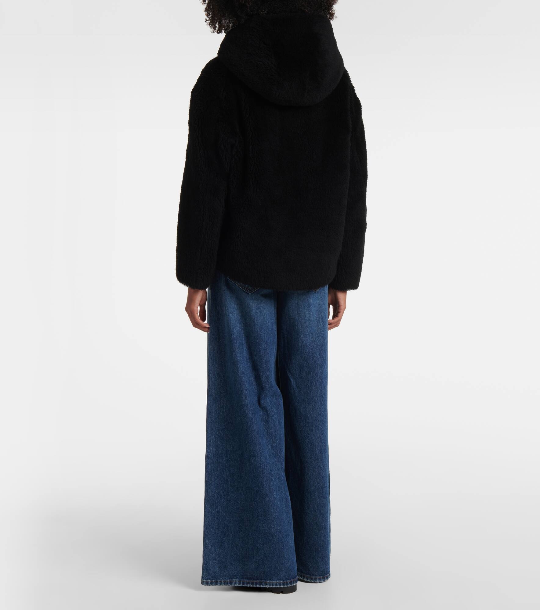 Wool faux fur hoodie - 3