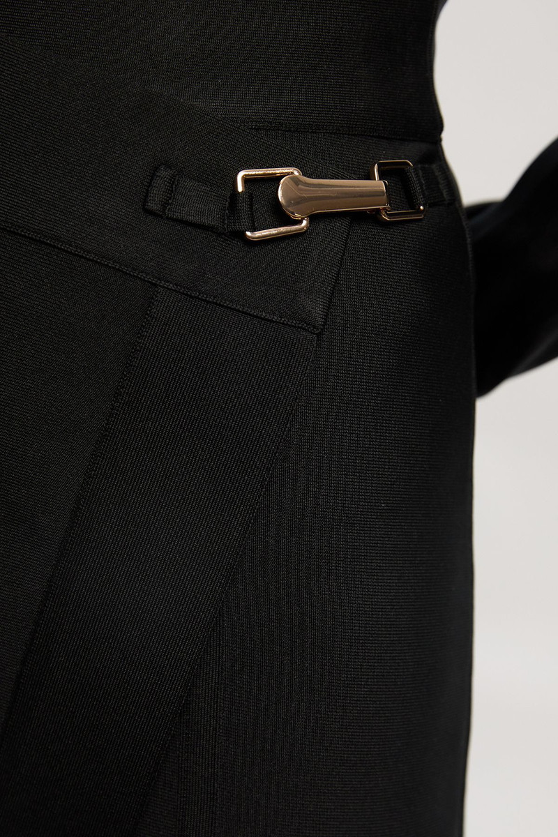 KAREN MILLEN Figure Form Bandage Asymmetric Mini Skirt outlook