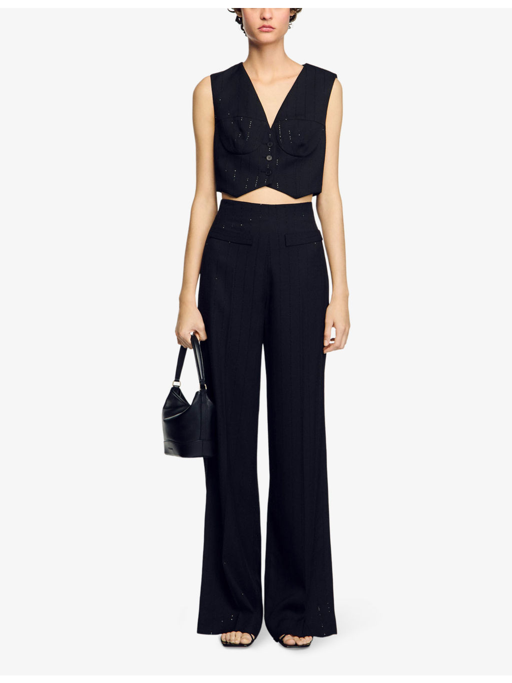 Sequin-Embellished Straight-Leg Woven Trousers - 2