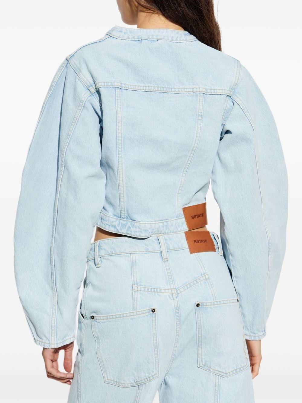 cropped denim jacket - 4
