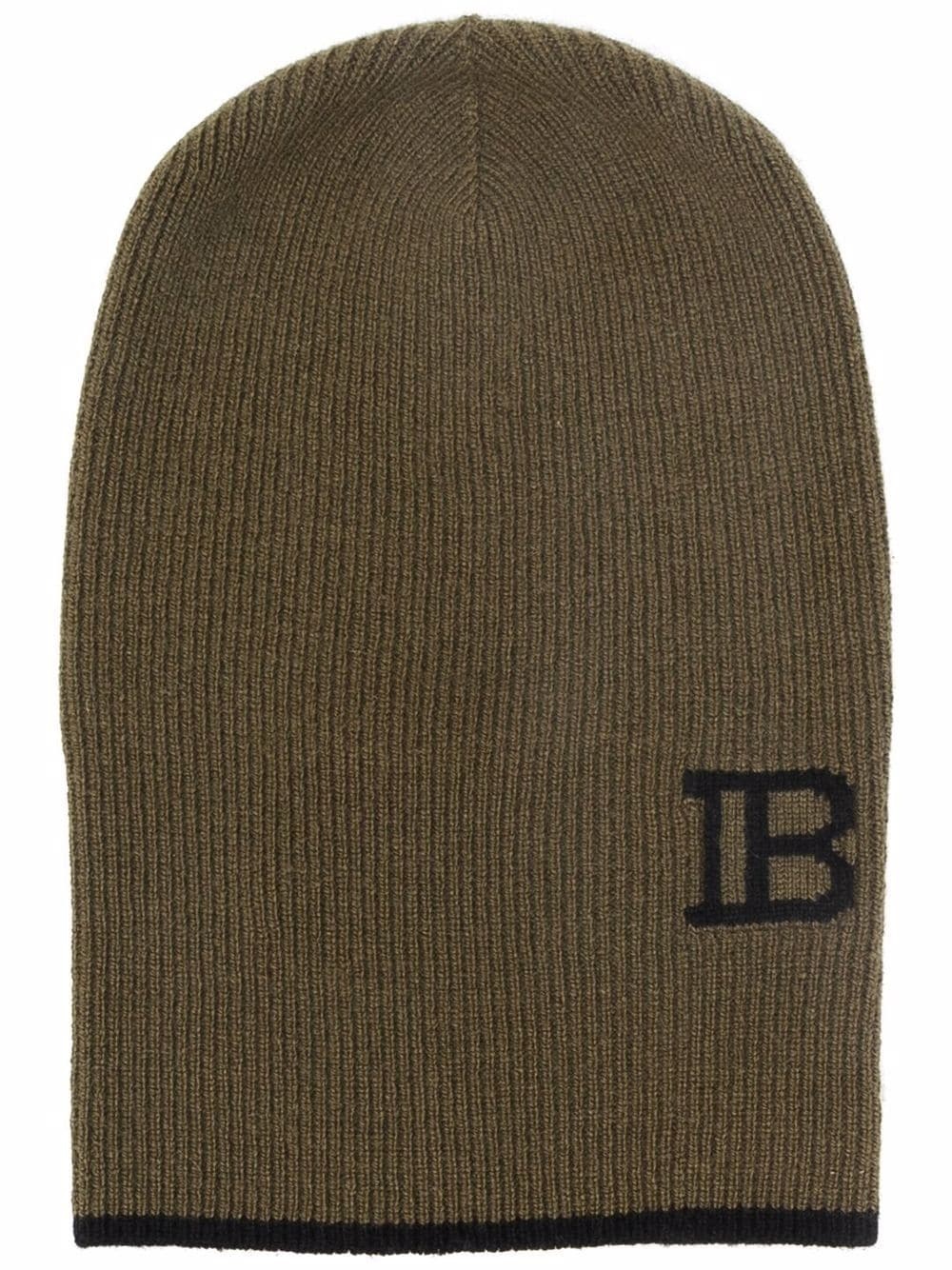 logo-knit contrast-trim beanie - 1