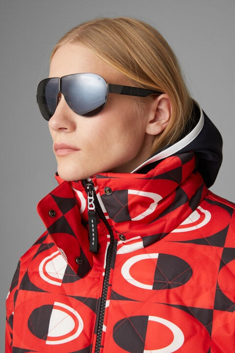 Elani Down ski jacket in Red/Black 4