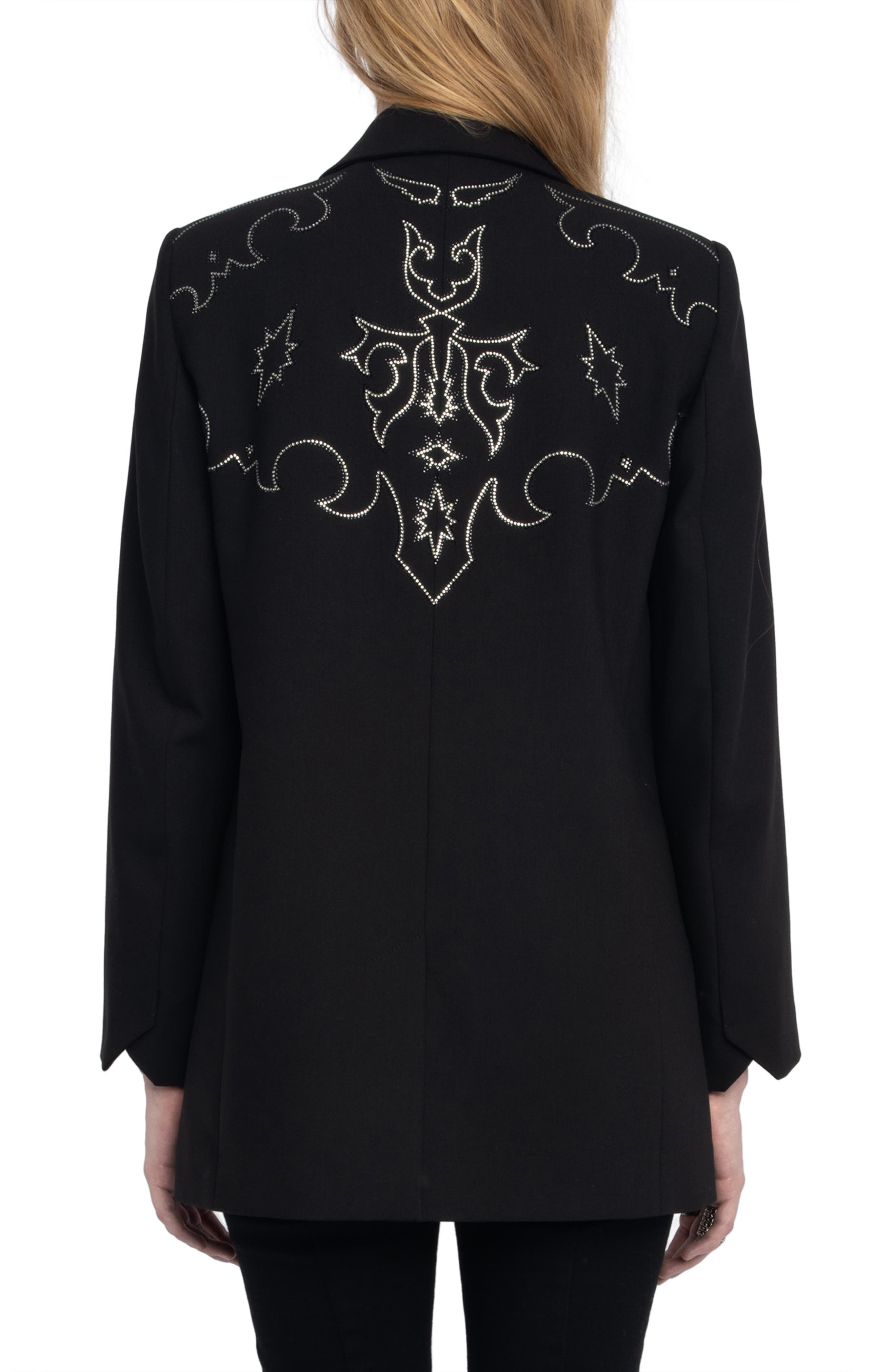 Zadig & Voltaire Viva Rhinestone Detail Jacket in Black at Nordstrom - 2