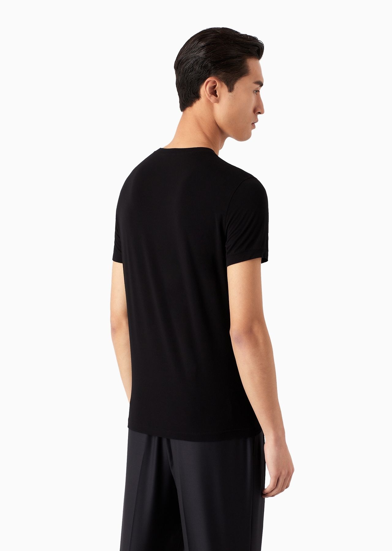 V-neck T-shirt Icon in stretch viscose jersey - 3