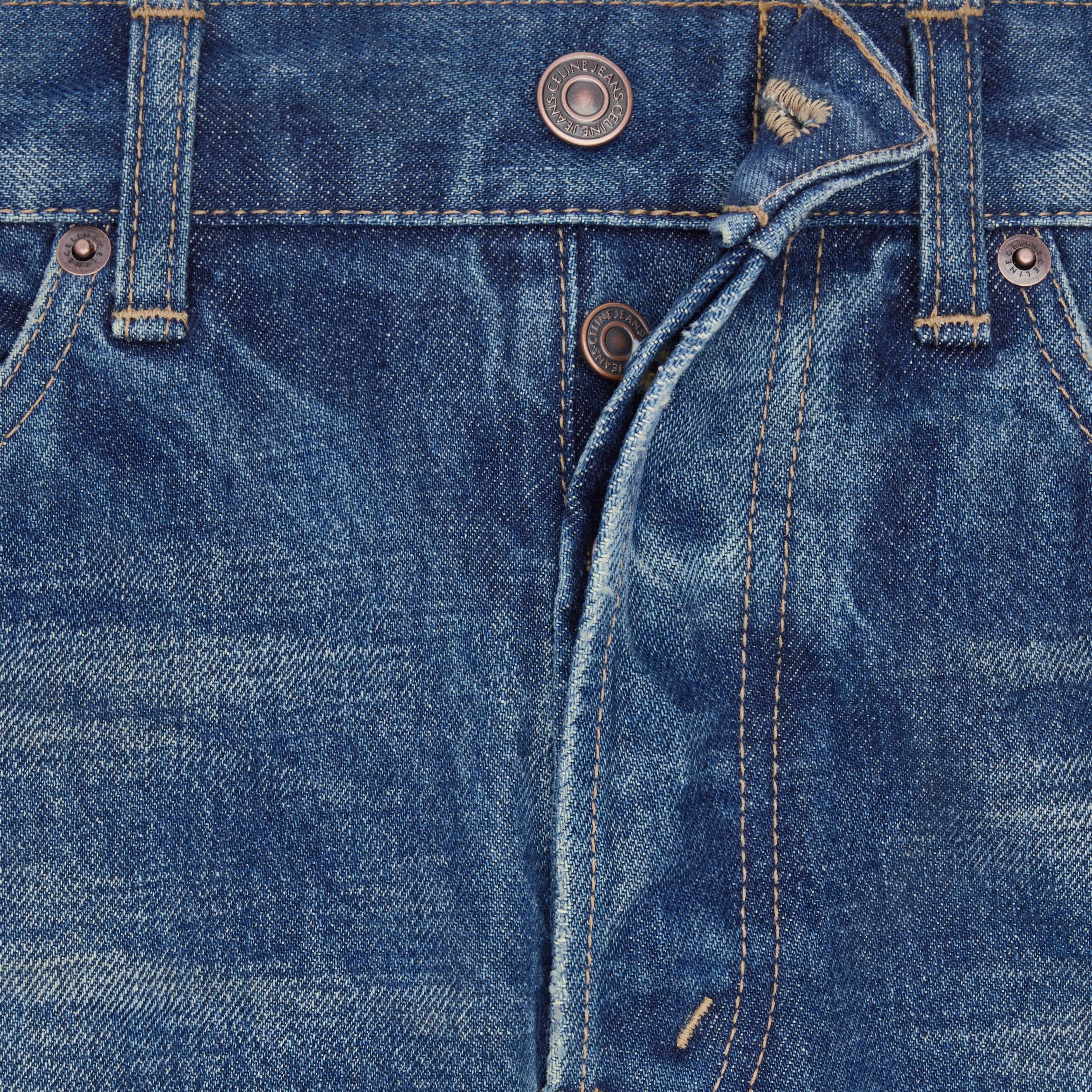 CELINE Lou jeans in vintage dark union wash denim | REVERSIBLE