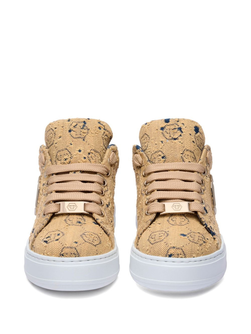 Jacquard monogram low-top sneakers 3