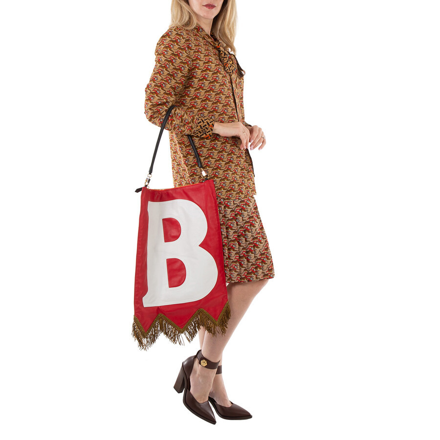 Burberry Bright Red Letter Motif Flag Bag - 2