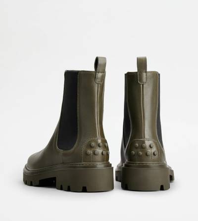 Tod's TOD'S CHELSEA BOOTS IN LEATHER - GREEN outlook