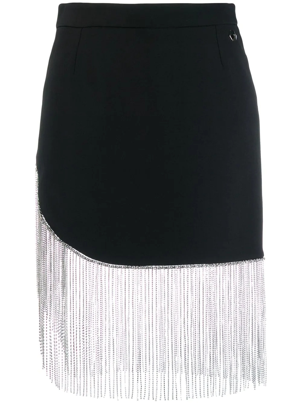 fringed fitted skirt - 1