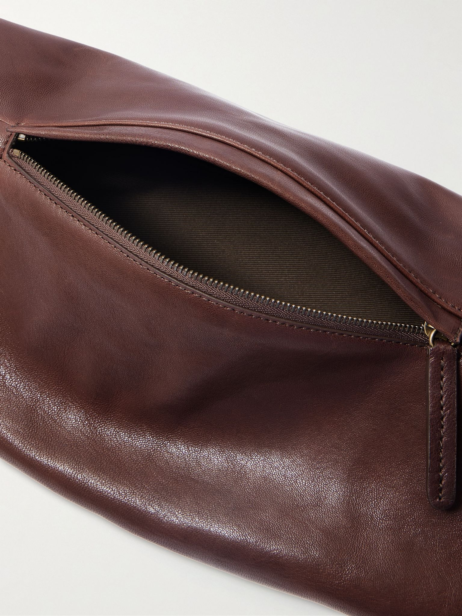 Jin small leather belt bag Chocolate - 5