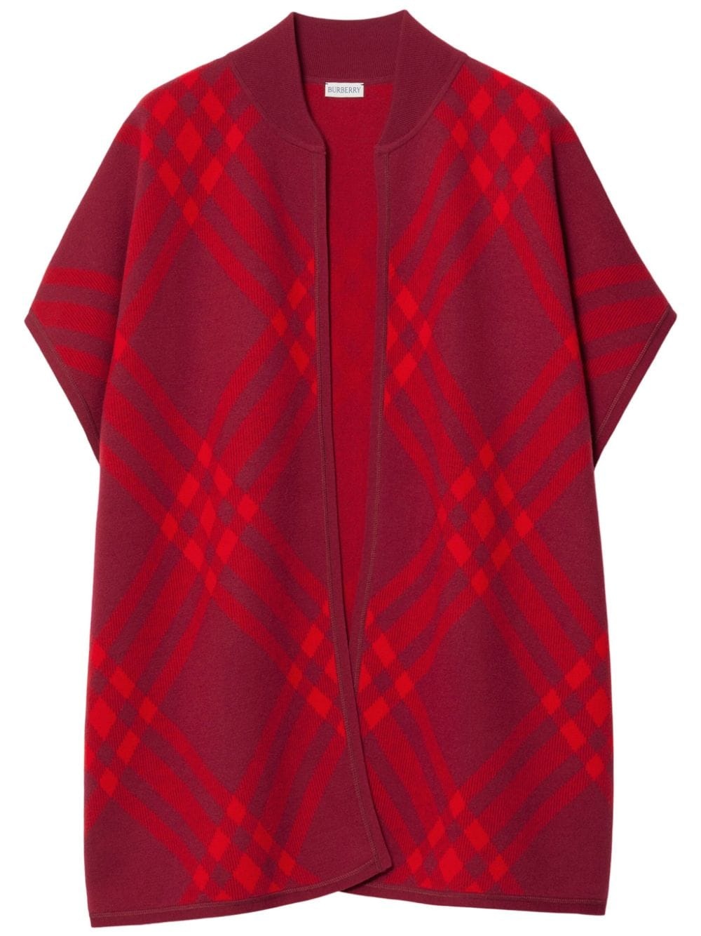 checked wool cape - 1