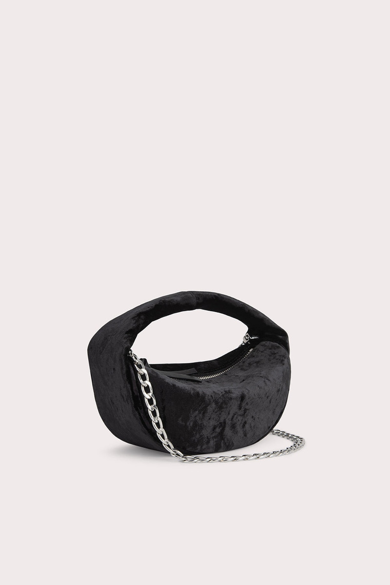 BY FAR Baby Cush Black Crushed Velvet outlook