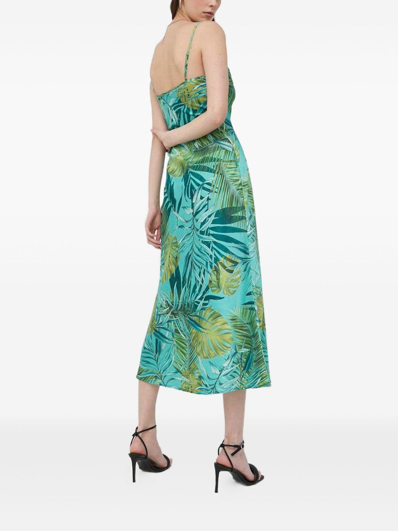 cowl-neck leaf-print dress 3