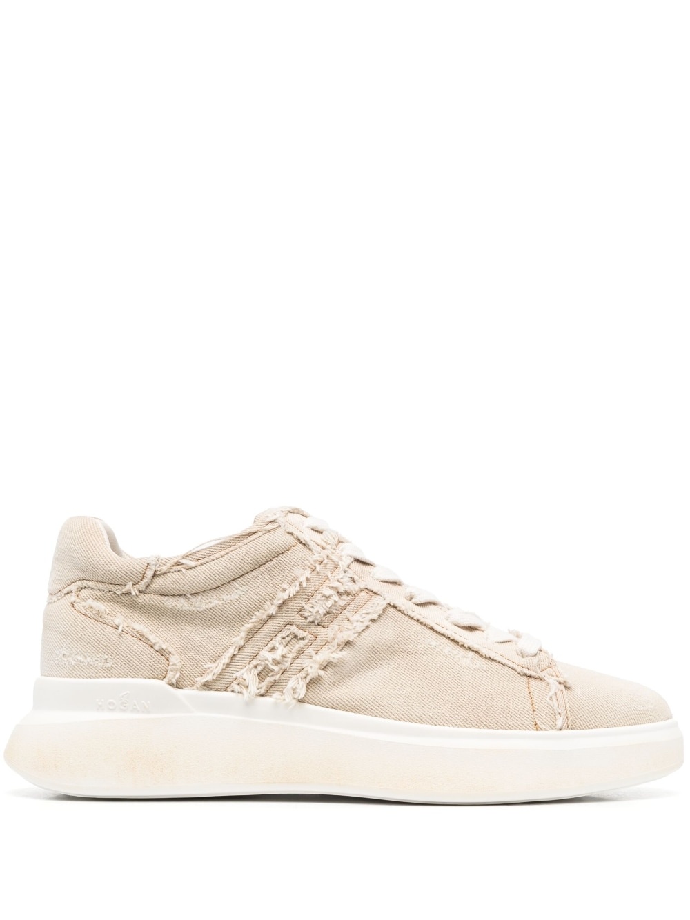 H580 distressed-effect low-top canvas sneakers - 1