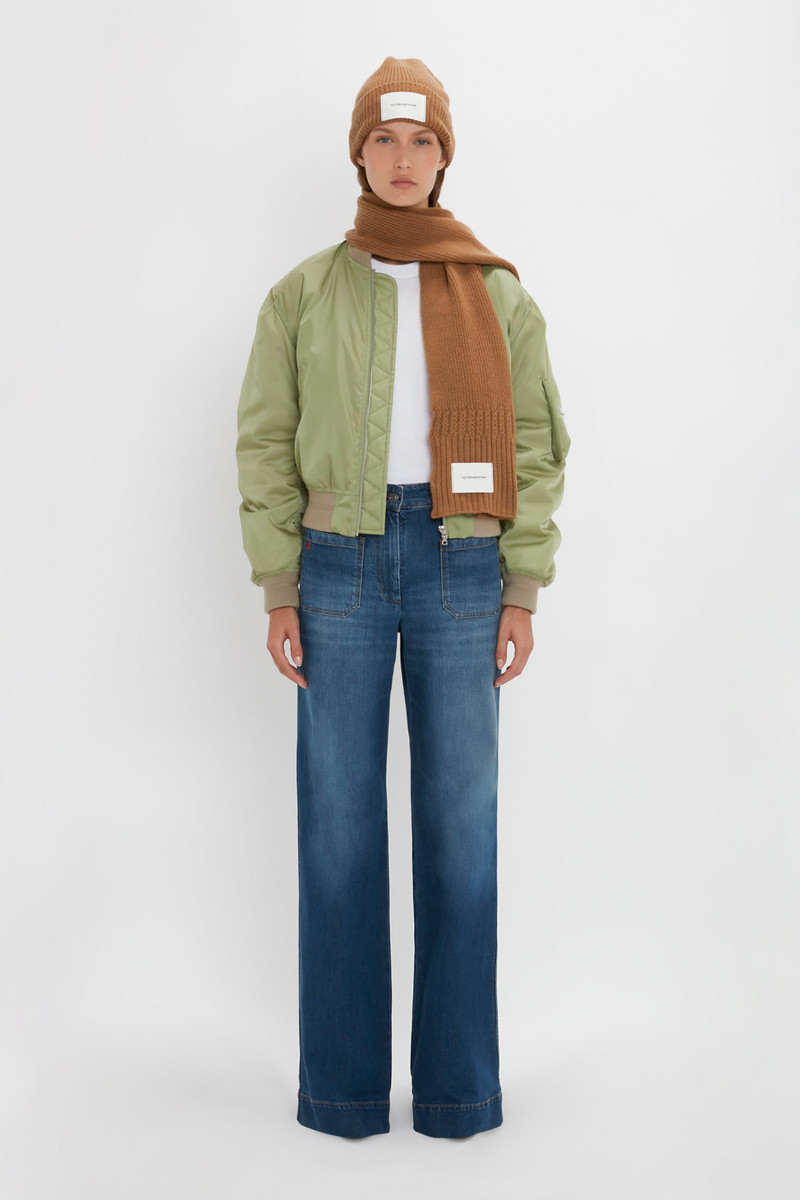 Logo Patch Scarf In Camel 4