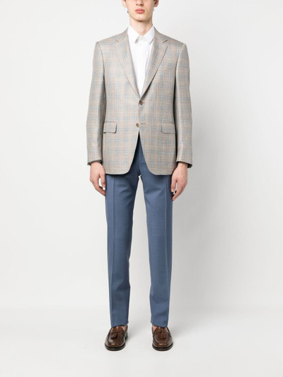 Canali plaid single-breasted blazer outlook