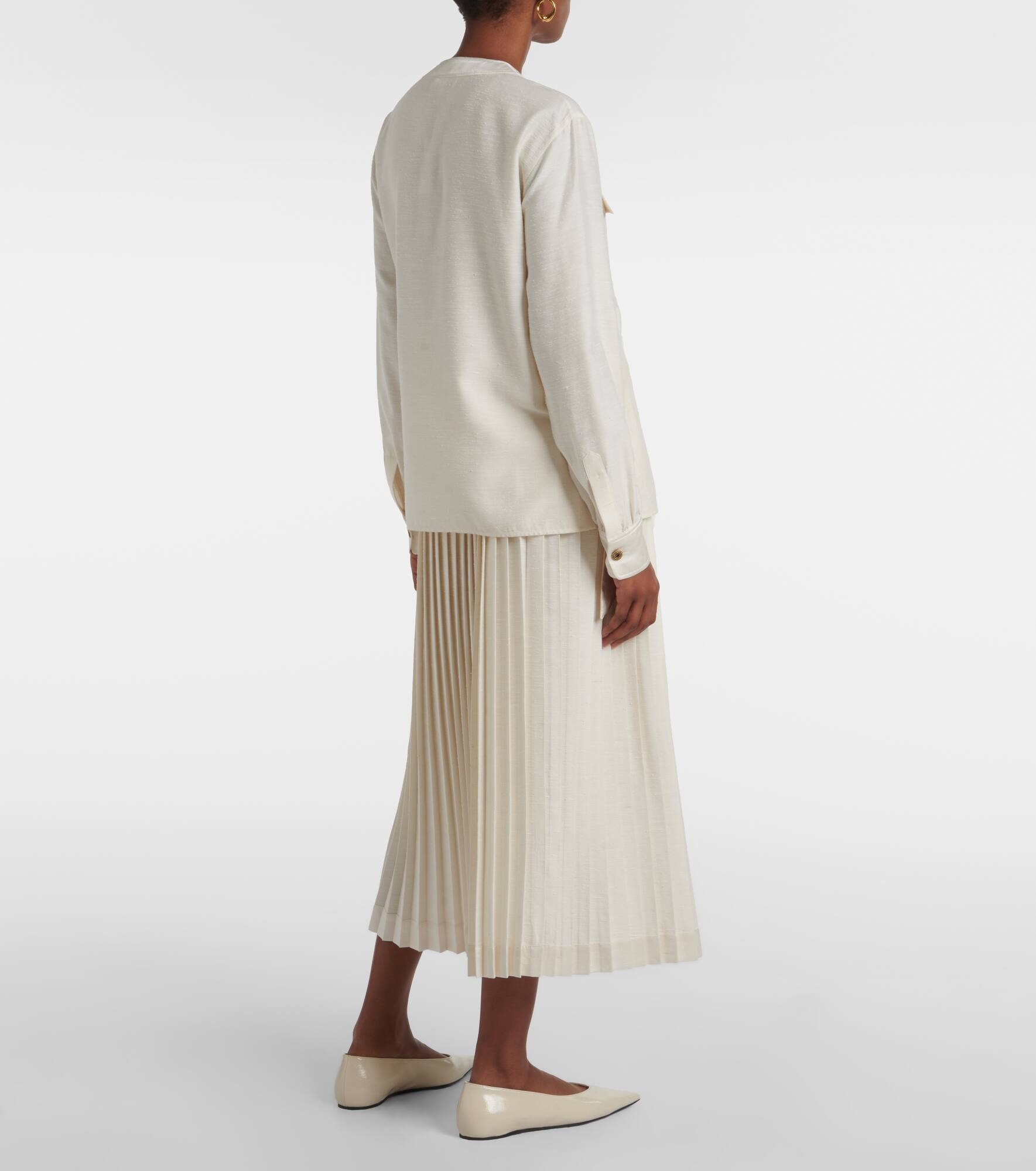 Quincy silk shantung blouse - 3