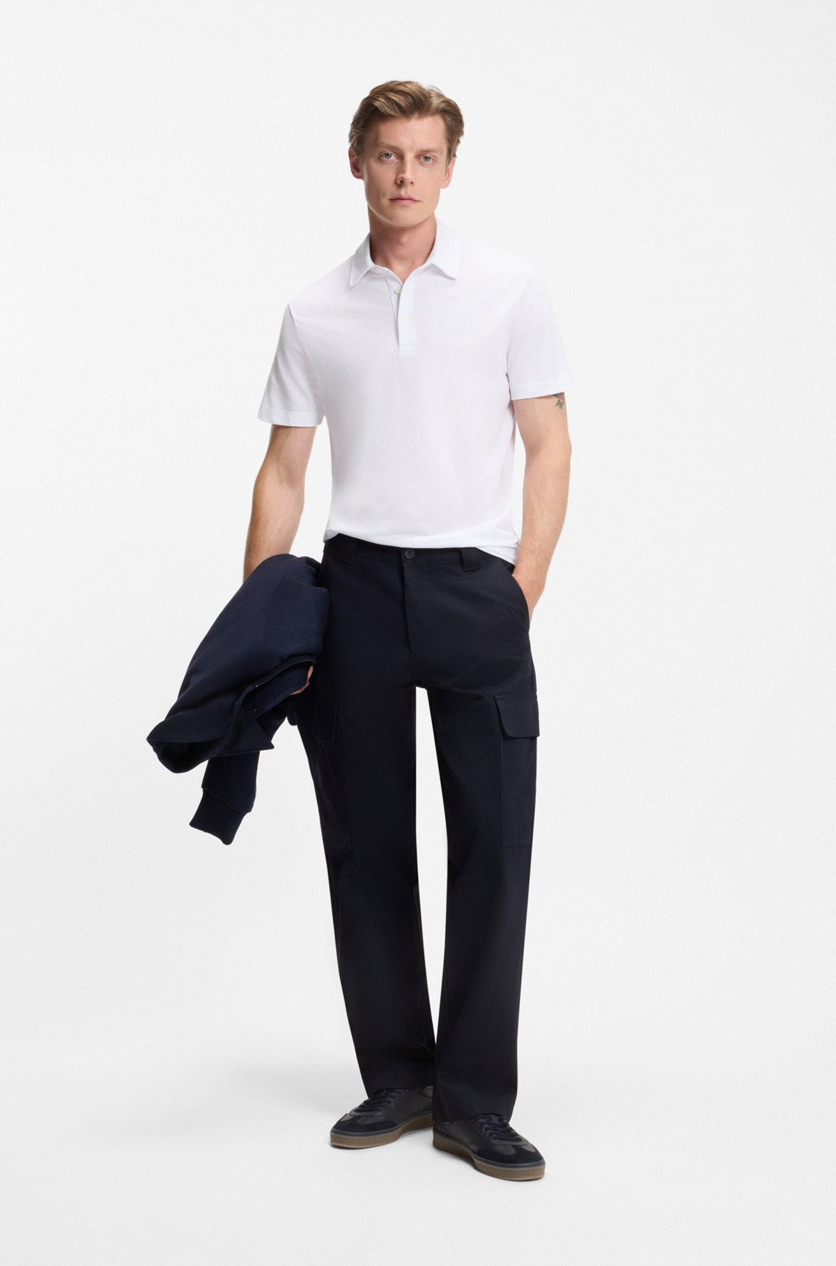 BECKHAM X BOSS POLO SHIRT IN COTTON AND SILK - 4